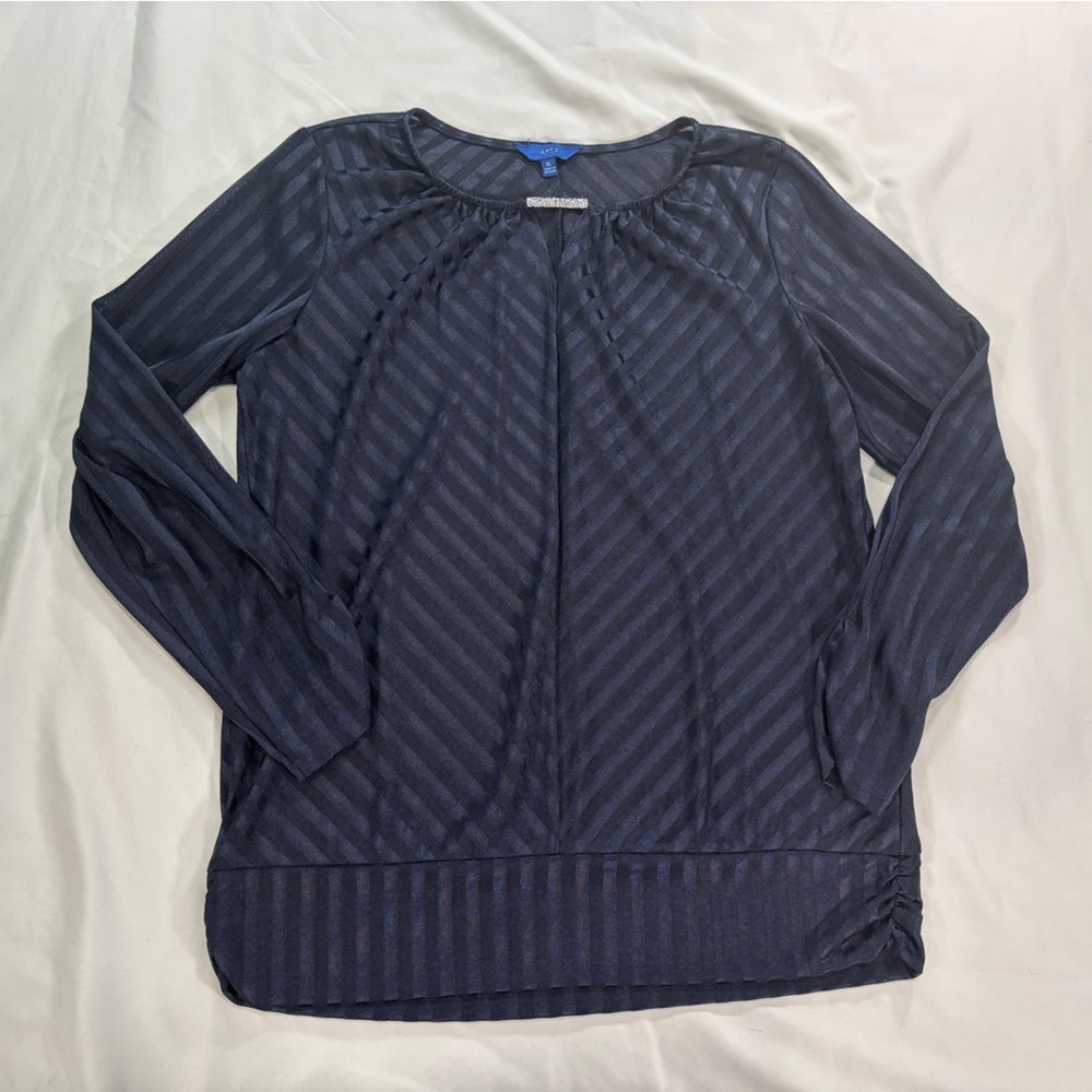 Apt. 9 Blue Blouse with Gold Detail.    Lot J
